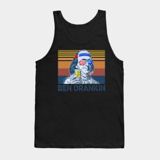 4th of July Shirts for Men Ben Drankin Benjamin Franklin Tank Top